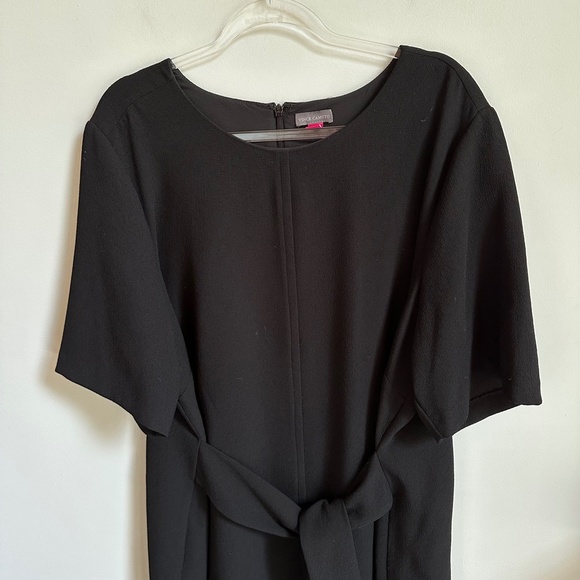 Vince Camuto Tie-Waist Crepe Black Dress - Picture 3 of 7